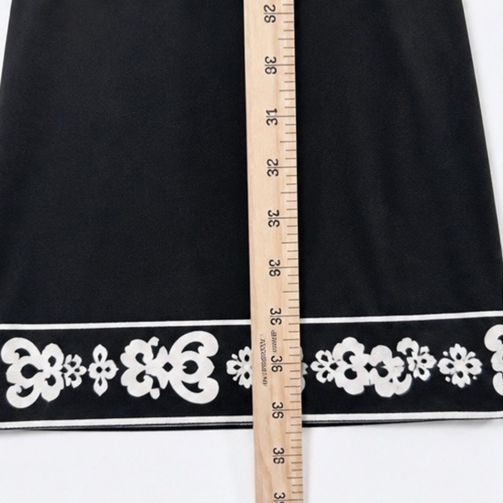 Donna Morgan 10 Sheath Dress Black White Patterned Flare Sleeve Office Day Night - Picture 10 of 12